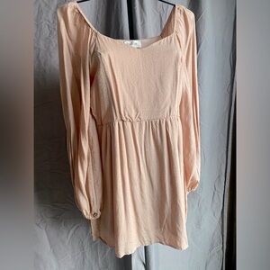 Adorable Long Sleeve Light Rose/Peach Dress Size Small 
Cute Babydoll Dress !